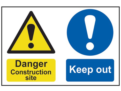 Scan Danger Construction Site Keep Out - PVC Sign 600 x 400mm