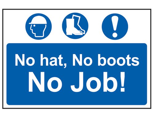 SCA4009 Scan No Hat, No Boots, No Job! - PVC Sign 600 x 400mm