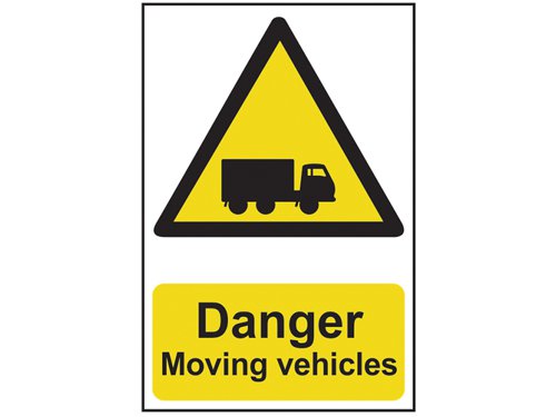 SCA4100 Scan Danger Moving Vehicles - PVC Sign 400 x 600mm