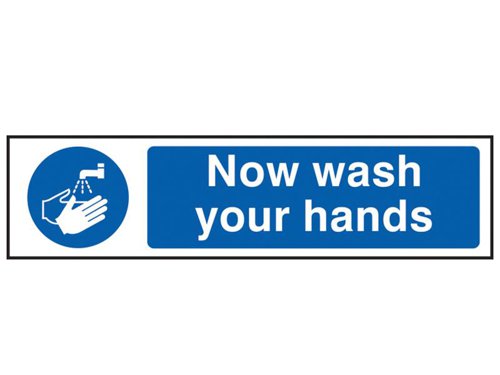 SCA5014 Scan Now Wash Your Hands - PVC Sign 200 x 50mm