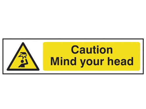 SCA5110 Scan Caution Mind Your Head - PVC Sign 200 x 50mm
