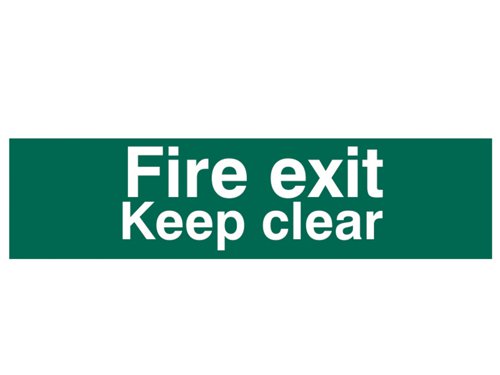 SCA5206 Scan Fire Exit Keep Clear Text Only - PVC Sign 200 x 50mm