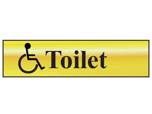SCA Disabled Toilet - Polished Brass Effect 200 x 50mm