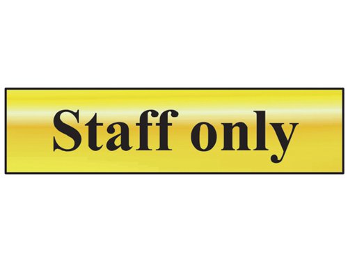 Scan Staff Only - Polished Brass Effect 200 x 50mm