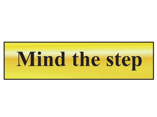 SCA Mind The Step - Polished Brass Effect 200 x 50mm