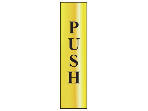SCA Push Vertical - Polished Brass Effect 50 x 200mm