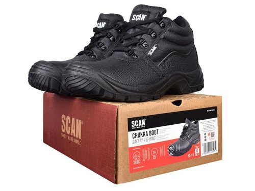 SCAFWCHUK12 Scan 4 D-Ring Chukka Safety Boots Black UK 12 EUR 47