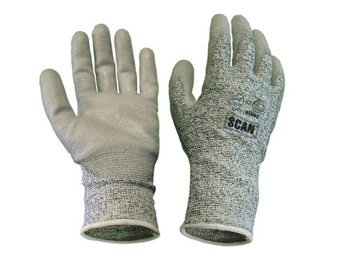 SCA Grey PU Coated Cut 5 Gloves - XL (Size 10)