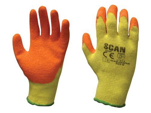 Scan Knitshell Latex Palm Gloves - L (Size 9) (Pack 12)