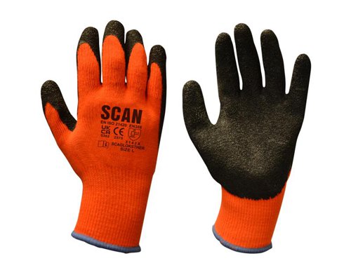 Scan Thermal Latex Coated Gloves - L (Size 9) (Pack 5)