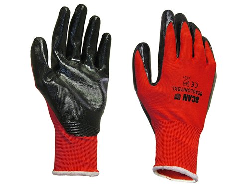 Scan Nitrile Coated Knitted Gloves - L (Size 9)