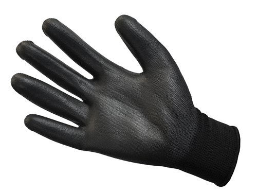 SCAGLOPU240 Scan Black PU Coated Gloves - L (Size 9) (240 Pairs)