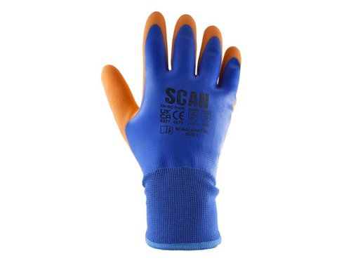 SCA Thermal Waterproof Latex Coated Gloves - M (Size 8)