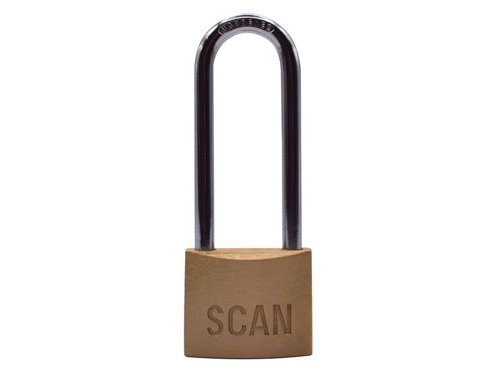 Scan Brass Padlock 40mm Long Shackle