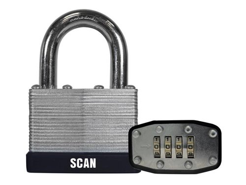 Scan Laminated Steel Combination Padlock 50mm