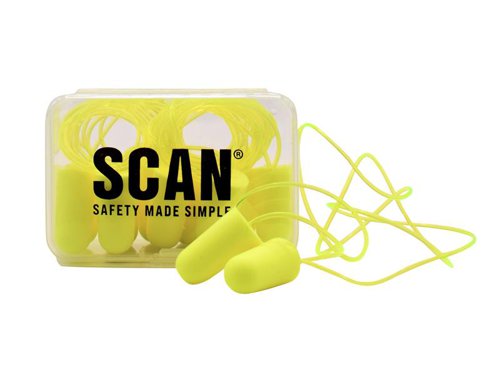 Scan Foam Earplugs & Cord SNR 34 dB (6 Pairs)