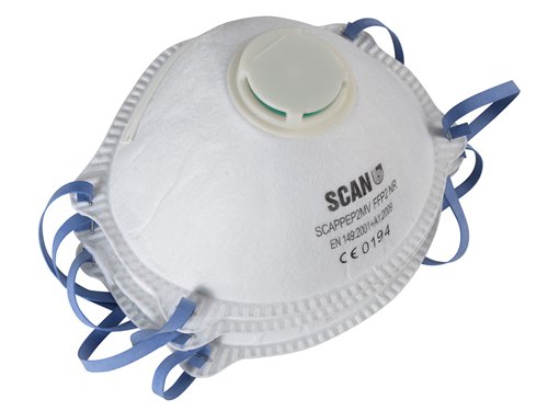 SCAPPEP2MV Scan Moulded Disposable Mask Valved FFP2 Protection (Pack 3)