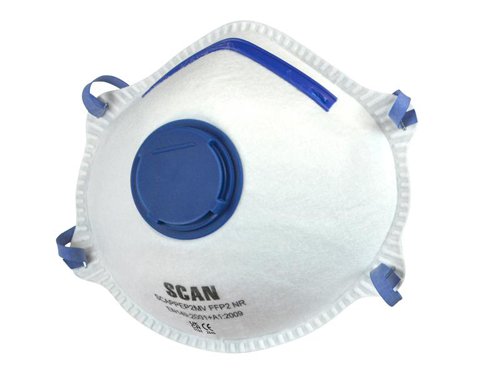 SCAPPEP2MVB Scan Moulded Disposable Mask Valved FFP2 Protection (Pack 10)