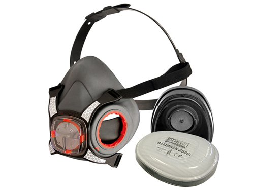 SCA Twin Half Mask Respirator + P2 Dust Filter Cartridges