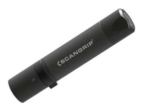 The SCANGRIP® FLASH 300 Torch features a magnetic on/off switch with boost mode enabling you to increase the light output from 150 to 300 lumen. Hold down the on/off switch for two seconds to activate boost mode. The flashlight automatically turns to NORMAL mode after 60 seconds.A focus function allows you to vary the beam angle from 10° to 70°, from concentrated and focused light beam angle to long-distance light. Light output reaches up to 100m. The housing is made of anodised aluminium for high durability and an ergonomic, safe grip. Waterproof, IP54.Tested according to the ANSI/NEMA FL1 standard.Supplied with: 3 x AAA Batteries, 1 x Clip-on Holster and 1 x Manual.Specifications:Luminous Flux Max./Min.: 300/150 Lumen.Illuminance, Max./Min.(@0,5m): 10,000/600 Lux.Illuminance Distance: 0.50m.Beam Angle: 10-60°.Beam Distance: 100m.Power Source: 3 x AAA Batteries.IP Rating: IP54Dimensions (LxW): 133 x 32mmWeight 0.12kg.