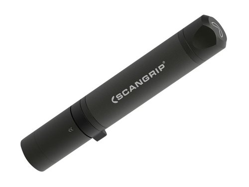 The SCANGRIP® FLASH 600 Torch features a magnetic on/off switch with boost mode enabling you to increase the light output from 300 to 600 lumen. Hold down the on/off switch for two seconds to activate boost mode. The flashlight automatically turns to NORMAL mode after 60 seconds.A focus function allows you to vary the beam angle from 10° to 60°, from concentrated and focused light beam angle to long-distance light. Light output reaches up to 150m. The housing is made of anodised aluminium for high durability, an ergonomic and safe grip. Waterproof, IP54.Tested according to the ANSI/NEMA FL1 standard.Supplied with: 2 x C Batteries, 1 x Clip-on Holster and 1 x Manual.Specifications:Luminous Flux Max./Min.: 600/300 Lumen.Illuminance, Max./Min.(@0,5m): 20,000/1000 Lux.Illuminance Distance: 0.50m.Beam Angle: 10-60°.Beam Distance: 150m.Power Source: 2 x C Batteries.IP Rating: IP54.Dimensions (LxW): 174 x 36mm.Weight 0.29kg.