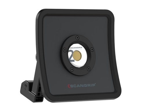 The SCANGRIP® NOVA R Professional Rechargeable Work Light provides up to 2000 lumens of illumination. Its five-step dimming function enables the light output to be adjusted within a 10% to 100% range. A user friendly display shows both battery capacity and remaining operating time.The sturdy die-coasted aluminium construction is perfect for use in demanding, rough working environments. Easy to carry thanks to its ergonomic grip handle which can be adjusted through 160°. It also features powerful magnets for accurate positioning.The NOVA R also has a built-in power bank with USB outlet to charge mobile devices. The light can also be mounted on the SCANGRIP® Tripod or Scaffolding Bracket (both SOLD SEPARATELY).Supplied with: 1 x Charger, 1 x Charge Cable and 1 x Manual.Specifications:Luminous Flux (Max./Min.): 2,000/200 Lumens.Max. Illuminance (@0.5m): 3,000 Lux.Illuminance Distance: 0.50m.Beam Angle: 100°.Power Source: Rechargeable Li-ion Battery.Power Outlet: 1 x USB 5V/1A.Dimensions: 63 x 163 x 163mm.Weight: 0.79kg.