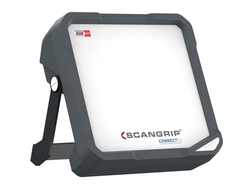 The SCANGRIP® VEGA 4 CONNECT Work Light is a powerful LED floodlight designed for the professional user. The powerful LEDs provide a diffused and pleasant, non-blinding, uniform work light, with a large dispersion, perfect for painting and installation work. It features 2 level light output (50-100%) which makes it possible to adjust the light according to the work task.It comes with an integrated carrying handle and a stand for tripod mounting which make it very convenient and easy to position the light where it is needed. The robust housing of the VEGA 4 CONNECT is made of a highly shock-resistant plastic material, perfect for a working environment.It is also waterproof (IP54). Since the LEDs do not produce heat, there is no fire hazard when using the floodlight. Comes as a Bare Unit.Can be powered by:-METABO/CAS Batteries 12V 4.0Ah - 18V 5.2Ah-CONNECT POWER SUPPLY-A 18V battery from a leading power tool brand, such as Milwaukee, DeWalt, Makita, etc., by using the SCANGRIP® CONNECT CONNECTOR.Specifications:Luminous Flux, Max./Min.: 4,000/2,000 Lumens.Illuminance, Max.Min. (@0,5m): 6,000/3,000 Lux.Illuminance Distance: 0.50m.Beam Angle: 100°.Dimensions: 280 x 289 x 103mm.Weight: 2.02kg.