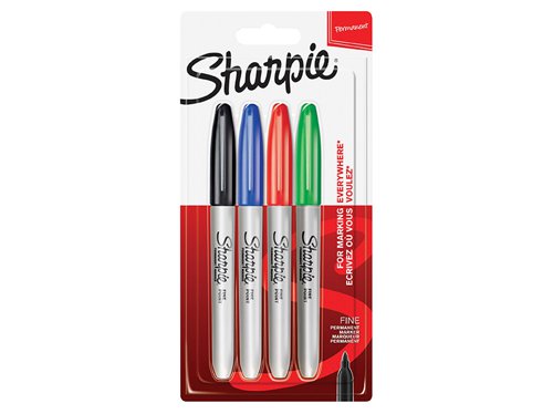 SHP1985858 Sharpie® Fine Tip Permanent Marker Assorted (Pack 4)