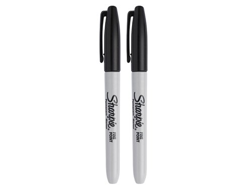 SHP1985860 Sharpie® Fine Tip Permanent Marker Black (Pack 2)