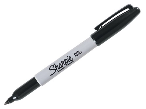 The Sharpie® Fine Tip Permanent Marker will write on most surfaces and has a 1mm tip. It is ideal for everyday use at home, on the job site, etc. The high-quality ink dries quickly and resists both fading and water. The cap quickly identifies the colour inside, there is also a handy clip that allows the marker to be attached to a pocket or folder.1 x Pack of 2 Sharpie® Fine Tip Permanent Markers Black