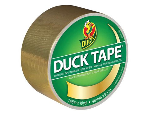 Duck Tape® Colours is a range of brightly coloured and patterned tapes, which are excellent for crafting and imaginative projects. The tapes have the same quality as Original Duck Tape®, providing high-performance strength and adhesion. The tapes are waterproof too, although not suitable for total immersion in water.The tapes can be cut with scissors or torn by hand.Available in many colours and designs.This Duck Tape® Colours & Patterns comes in the following:Colour/Pattern: GoldWidth: 48mmLength: 9.1m