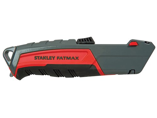 The Stanley FatMax Safety Knife has an auto-retract blade system retracting the blade as soon as it leaves contact with the cut surface, for increased safety.The knife has a built-in wrap cutter for shrink wrap and a tape splitter for opening boxes. It allows instant blade change and has internal blade storage.