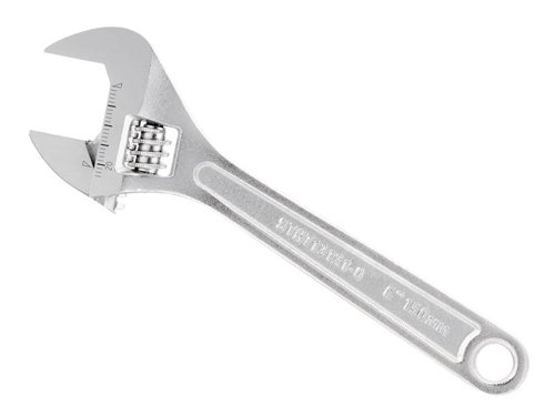 STANLEY® Metal Adjustable Wrench with parallel jaws placed at a 15° angle to provide a firm grip and good reach. The jaws feature both metric and imperial scales. There is also a hanging hole that can be used for securing the tool to a lanyard, ideal when working at height.This STANLEY® Metal Adjustable Wrench has the following specification:Length: 150mm (6in)Capacity: 23mm