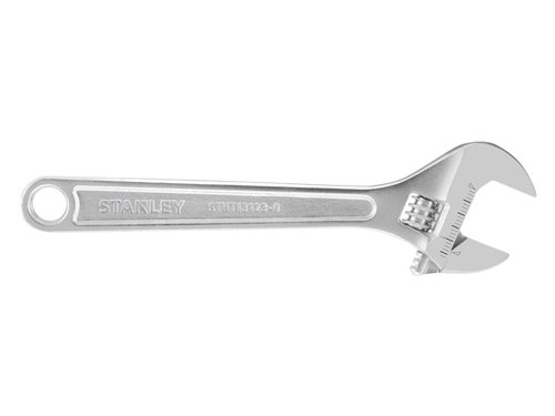 STANLEY® Metal Adjustable Wrench with parallel jaws placed at a 15° angle to provide a firm grip and good reach. The jaws feature both metric and imperial scales. There is also a hanging hole that can be used for securing the tool to a lanyard, ideal when working at height.This STANLEY® Metal Adjustable Wrench has the following specification:Length: 250mm (10in)Capacity: 33mm