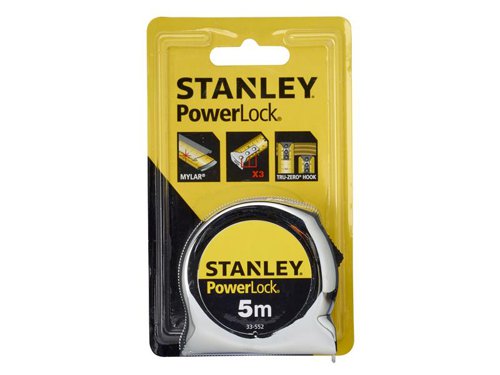 STA033552 STANLEY® PowerLock® Classic Pocket Tape 5m (Width 19mm) (Metric only)