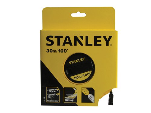 STA034262 STANLEY® Closed Case Fibreglass Long Tape 30m/100ft (Width 13mm)