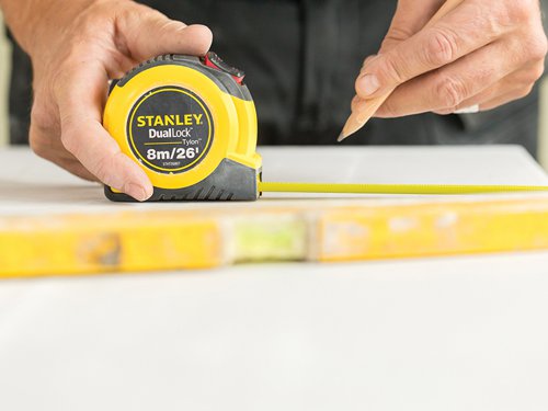 STA036807 STANLEY® DualLock™ Tylon™ Pocket Tape 8m/26ft (Width 25mm)