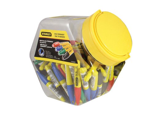STANLEY® Mini Fine Tip Marker, Mixed Colours (Tub 72)