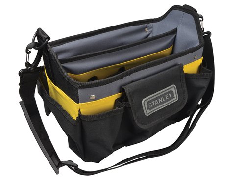 The Stanley STST1-70718 Open Tool Bag is great for toting around a reasonable selection of everyday tools for most jobs, and is very well made. Plenty of pockets for smaller items.The open design allows for quick access to your hand tools. Vertical storage pockets and loops for maximum organisation and accessibility. Small organiser compartment for drill bits and small parts. It is fitted with a strong, adjustable shoulder strap.Size: 32 x 20 x 26cm (12.1/2 x 8 x 10.2/8in).
