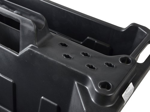 This Stanley Tote Tray provides easy, portable storage. It features 2 deep compartments and is complete with screwdriver and chisel slots to keep tools well organised.Made from plastic.Dimensions: 49.6 x 33.5 x 19.5cm.