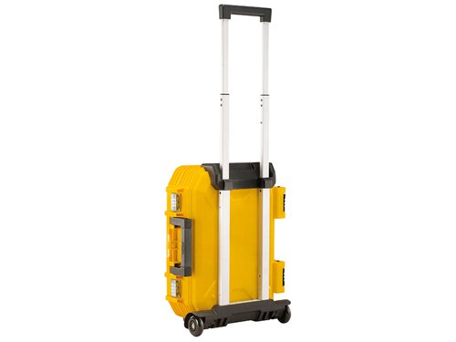 The Stanley FatMax?½ Wheeled Technician's Suitcase has an ergonomic, aluminum telescopic handle and bearing skating wheels for smooth and easy mobility. Its thick rubber coated handle provides superior grip and comfort. It also features supporting legs for stability (no tipping over) and tough metal latches.The accordion structure provides full visibility and accessibility. Removable dividers allow for flexible customization and organization; 1 long divider, 4 short dividers, 3 cups and covers. It has a glass fiber reinforced PP body and lid for durability.Specification:Dimensions: 540 x 400 x 435mm