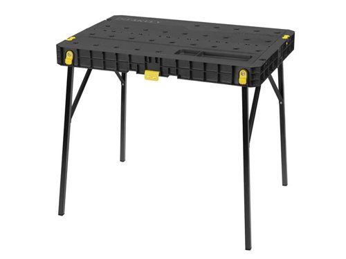 The STANLEY® Essential Workbench is ideal for trades people who require a versatile, portable working surface. It comes with an integral accessories tray for convenient storage of small parts.Its space-saving design enables the worktop to be folded for compact storage and easy transportation.The worktop provides full clamping coverage and features an automatic worktop locking mechanism for added durability and safety.Capacity: Max. Load: 320kg.Folded Dimensions: 85 x 30.3 x 16cm.Open Dimensions: 85 x 59.3 x 73.9cm.Weight: 6.7kg.