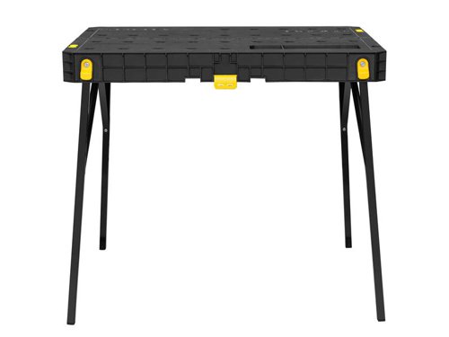 The STANLEY® Essential Workbench is ideal for trades people who require a versatile, portable working surface. It comes with an integral accessories tray for convenient storage of small parts.Its space-saving design enables the worktop to be folded for compact storage and easy transportation.The worktop provides full clamping coverage and features an automatic worktop locking mechanism for added durability and safety.Capacity: Max. Load: 320kg.Folded Dimensions: 85 x 30.3 x 16cm.Open Dimensions: 85 x 59.3 x 73.9cm.Weight: 6.7kg.