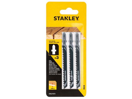 STA HCS Fast Wood T-Shank Jigsaw Blade 100mm (Pack 3)