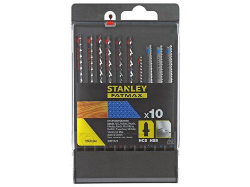 STA FatMax® Mixed T-Shank Jigsaw Blade Set, 10 Piece