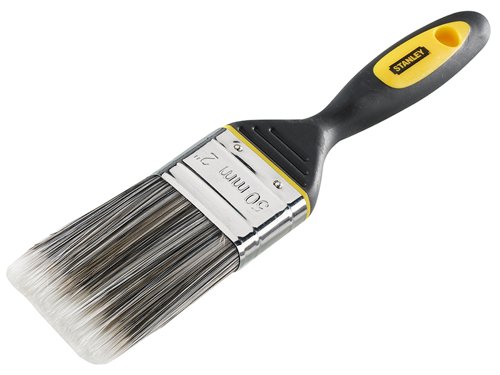 The Stanley DYNAGRIP™ paint brush has tapered synthetic filaments for a smooth finish, with no bristle loss. It has a stainless steel ferrule and a DYNAGRIP™ handle for comfort and control. Suitable for use with all paints.Type: synthetic filament.Size: 50mm.