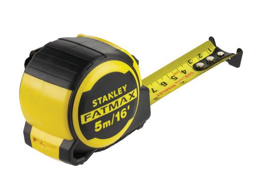 The Stanley FatMax® Next Generation Tape is built to withstand the most extreme jobsite environments. Equipped with patented Twin-Core™ technology for a compact case design that takes up less space on your tool belt.Measurements have been printed on both sides of the blade making it easier to read, especially in overhead measurements or in awkward spaces. With an abrasion-resistant blade coating, the first 20cm is treated with a BladeArmor® for enhanced protection against kinking or tearing in the most vulnerable part of the blade. It offers a greater reach, up to 4.9m of stand-out, so you can measure confidently from a distance, even when working alone.Ergonomically engineered to fit comfortably in the palm of your hand. A bi-material casing provides exceptional grip. The flat base ensures more stability on work surfaces. Fitted with an easy-to-use lock mechanism that engages and disengages with ease and holds strong when locked.A lanyard tether reduces the risk of dropping when working at heights. It's also fitted with a screw-free belt clip.Accuracy: EC Class II1 x STANLEY FatMax® Next Generation Tape 5m/16ft (Width 32mm).