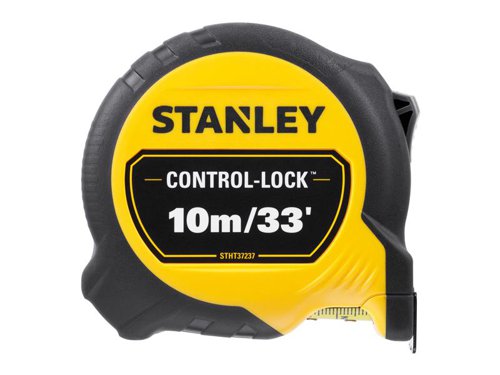 The STANLEY® CONTROL-LOCK™ Pocket Tape has a double sided print blade enabling easier overhead measurements or use in awkward spaces. Its abrasion-resistant blade coating provides additional durability. The first 20cm of the blade is also treated with a BladeArmor® coating to reinforce the most vulnerable part, of the blade, and reduce the risk of kinks or tears.Its innovative Multi-catch Hook provides more contact surface and grip for greater control, whilst the TRU-ZERO™ feature ensures precise inner and outer measurements.There is also a detachable magnet for greater versatility. The 25mm blade width and extended reach of 3.5 metres helps you to measure confidently from a distance, even when working alone.Ergonomically engineered to fit comfortably in the palm of your hand. Its bi-material casing provides exceptional grip. Equipped with patented Twin-Core™ technology, resulting in a compact case design taking up less space on your tool belt.Its flat-based design also ensures more stability on work surfaces. An integrated finger brake provides users with full control when retracting and extending the blade ensuring more controlled measurements and longer tape life.Class II Accuracy. Suitable for most professionals, providing a reassuring ±0,5mm error tolerance at 1m.Available with metric only or metric and imperial graduations.This STANLEY® CONTROL-LOCK™ Pocket Tape has metric and imperial graduations.It has a double sided print blade enabling easier overhead measurements or use in awkward spaces. Its abrasion-resistant blade coating provides additional durability. The first 20cm of the blade is also treated with a BladeArmor® coating to reinforce the most vulnerable part, of the blade, and reduce the risk of kinks or tears.Its innovative Multi-catch Hook provides more contact surface and grip for greater control, whilst the TRU-ZERO™ feature ensures precise inner and outer measurements.There is also a detachable magnet for greater versatility. The 25mm blade width and extended reach of 10 metres helps you to measure confidently from a distance, even when working alone.Ergonomically engineered to fit comfortably in the palm of your hand. Its bi-material casing provides exceptional grip. Equipped with patented Twin-Core™ technology, resulting in a compact case design taking up less space on your tool belt.Its flat-based design also ensures more stability on work surfaces. An integrated finger brake provides users with full control when retracting and extending the blade ensuring more controlled measurements and longer tape life.Class II Accuracy. Suitable for most professionals, providing a reassuring ±0,5mm error tolerance at 1m.(Metric and imperial graduations).Specifications:Blade Length: 10m/33ft.Blade Width: 25mm.Accuracy: EC Class II.