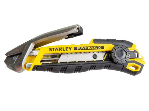 The STANLEY FATMAX® 18mm Snap-Off Knife is manufactured from hard-wearing stainless steel. Its pro-grade depth control with wheel lock allows for seamless, intuitive blade depth setting. Fitted with a rugged, bi-material handle for increased grip and comfort and ideal for repetitive cutting applications.A built-in mechanism allows you to break and remove the snap-off blade. Simply line up the blade with the indicator line, release the lock and push over the built-in blade snapper and continue cutting with a fresh new sharp edge. For added convenience and safety, the knife retains the blade once it's snapped with an integrated magnet. Contents:Supplied with a full strip of 18mm Snap Blade.