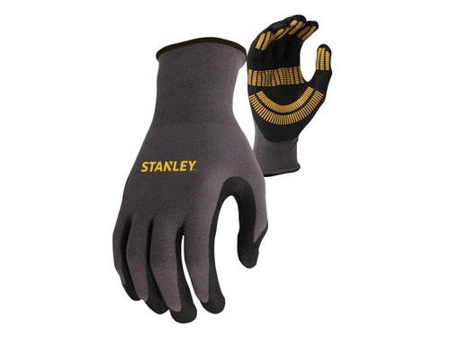 The Stanley SY510 Razor Tread Gripper Gloves have a seamless liner for increased flexibility and comfort. The nitrile-coated, razor-tread patterned palm provides increased grip. Lightweight and breathable with elasticated cuffs for comfort. These gloves are machine washable.1 x Pair of Stanley SY510 Razor Tread Gripper Gloves - Medium